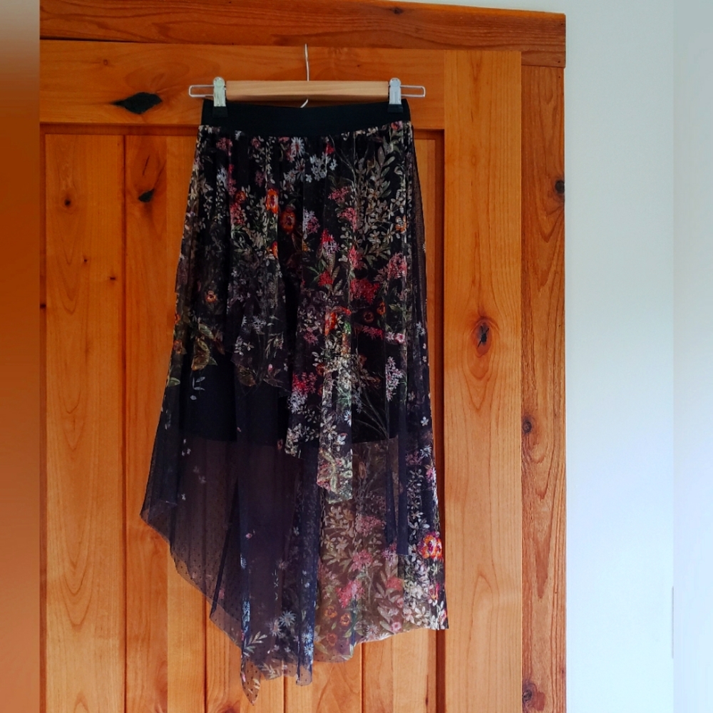 Asymetrical Floral Skirt
